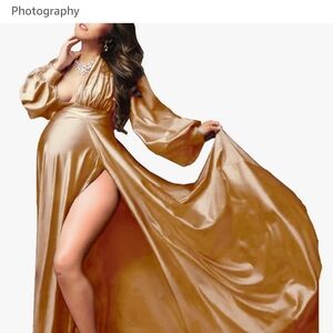 Maternity Champagne Evening Gown